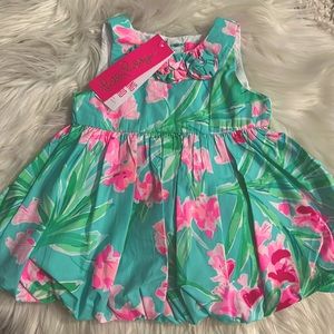 Lilly Pulitzer Baby Britta Bubble Dress Aqua Al Fresco Isnt She Lovely NWT 12-18